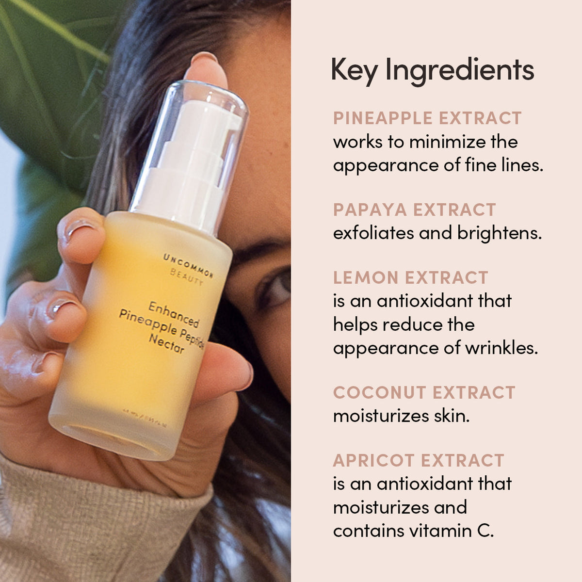 Routine Ready Enhanced Pineapple Peptide Nectar for daily home and personal routines with facial skin and sun care