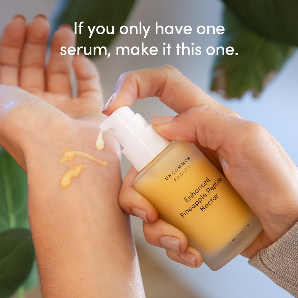 Routine Ready Enhanced Pineapple Peptide Nectar for daily home and personal routines with facial skin and sun care