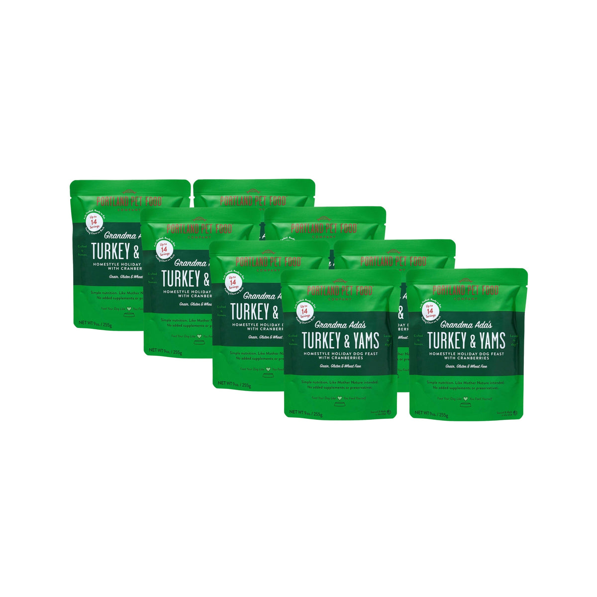 Grandma Ada's Turkey & Yams, Human-Grade Dog Meal, Mixer or Meal Topper, 9 oz Pouches