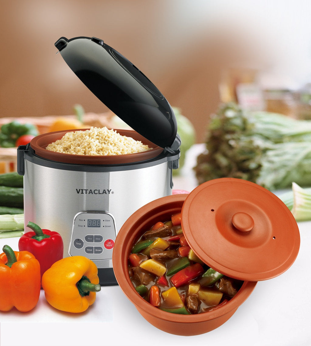 Home Essentials 4-in-1 Rice N Slow Cooker in Clay Pot for daily home and personal routines with cookware food storage and kitchen tools