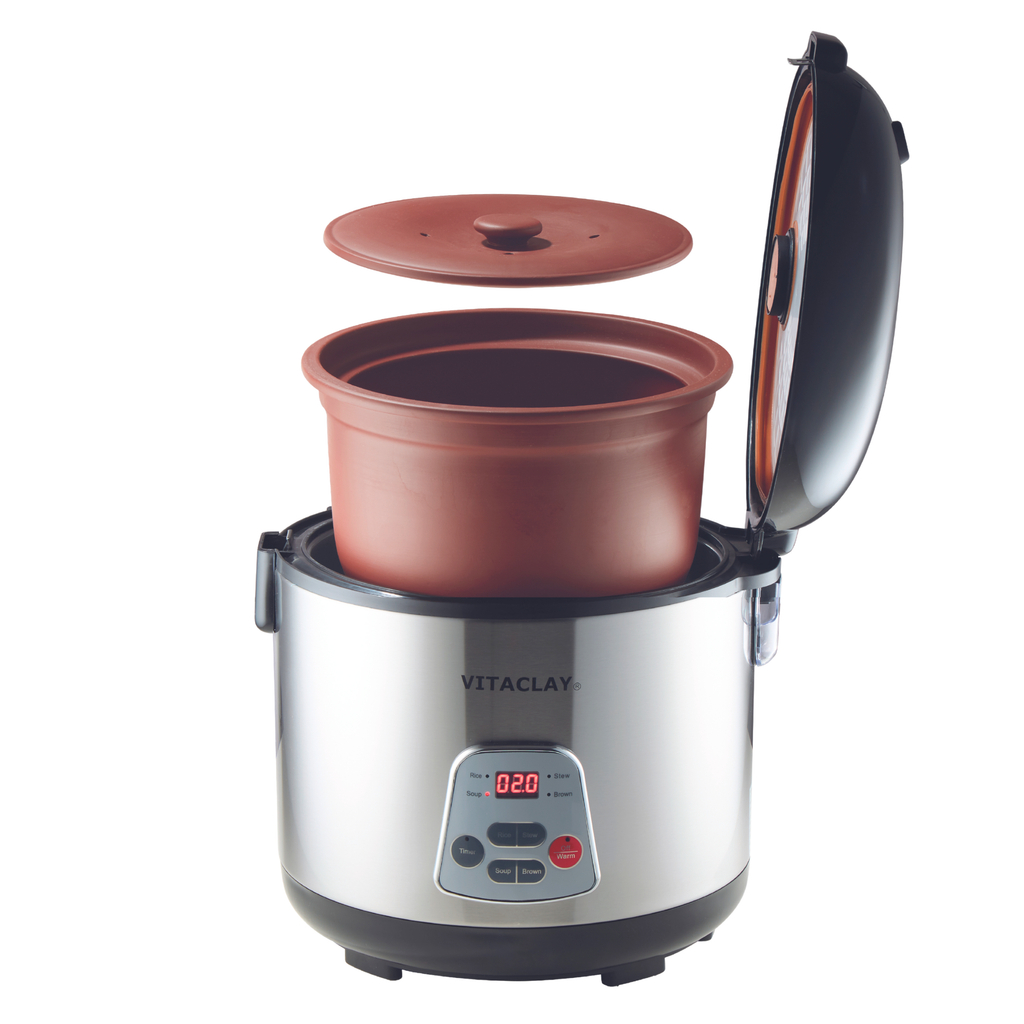 Home Essentials 4-in-1 Rice N Slow Cooker in Clay Pot for daily home and personal routines with cookware food storage and kitchen tools