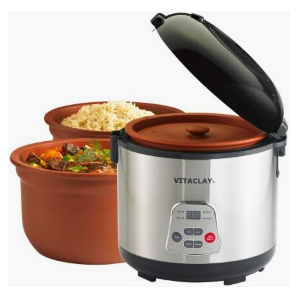 Home Essentials 4-in-1 Rice N Slow Cooker in Clay Pot for daily home and personal routines with cookware food storage and kitchen tools