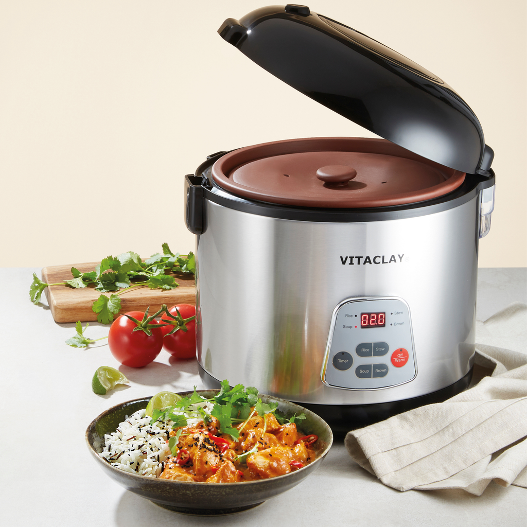 Home Essentials 4-in-1 Rice N Slow Cooker in Clay Pot for daily home and personal routines with cookware food storage and kitchen tools