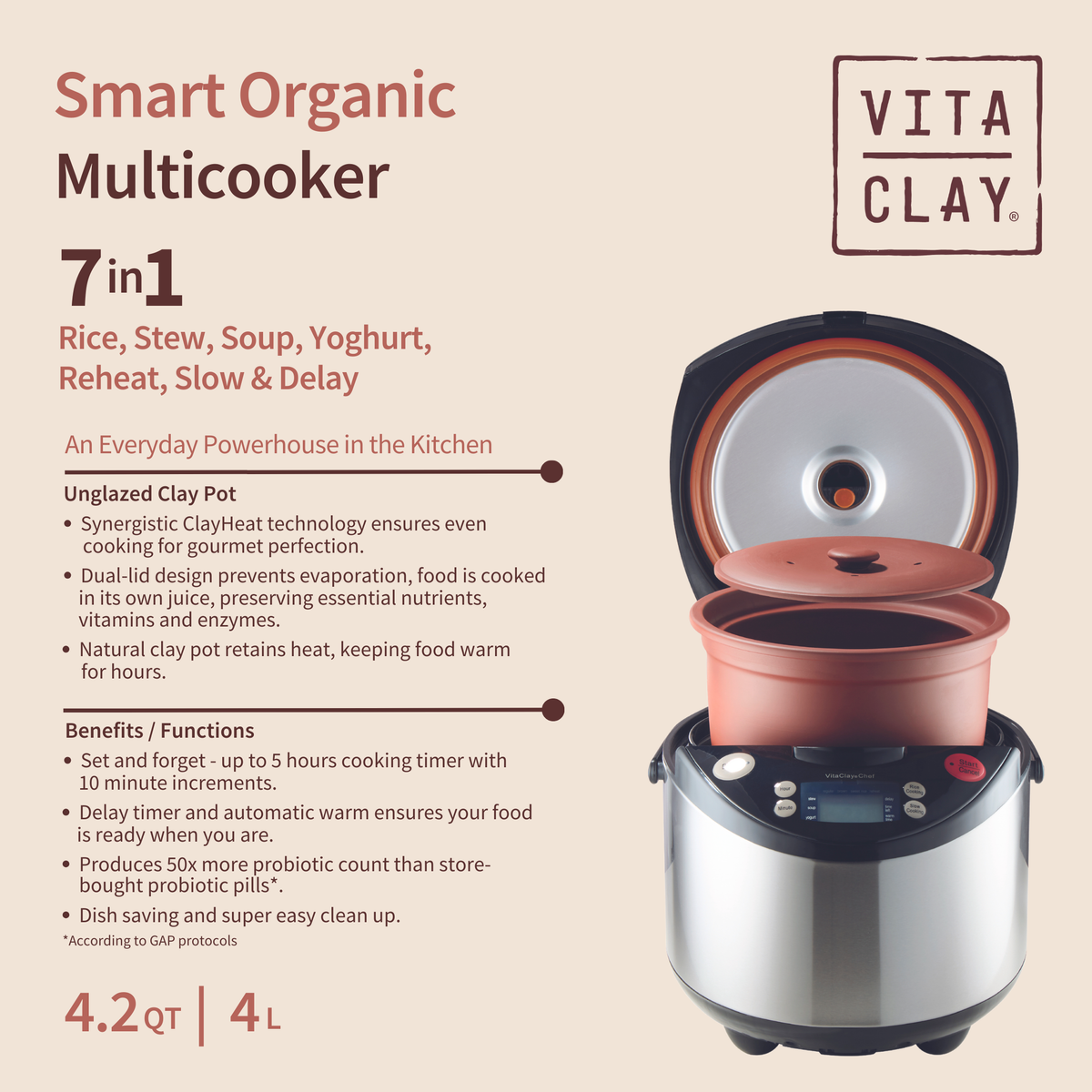 Practical Living 7-IN-1 Smart Multi-Cooker Clay Pot for daily home and personal routines with cookware food storage and kitchen tools