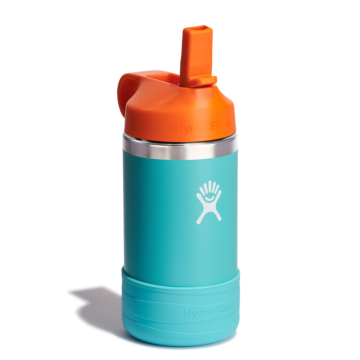 Kids Stainless Steel Wide Mouth Bottle with Straw Cap & Boot, 12 oz