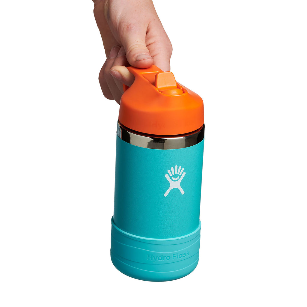 Everyday Home Kids Stainless Steel Wide Mouth Bottle with Straw Cap and Boot, 12 oz for daily home and personal routines with baby care and kids products