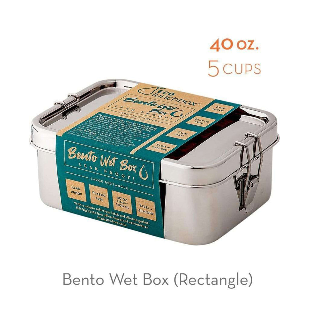 Practical Living Bento Wet Box Stainless Steel Food Container - Large Rectangle for daily home and personal routines with cookware food storage and kitchen tools
