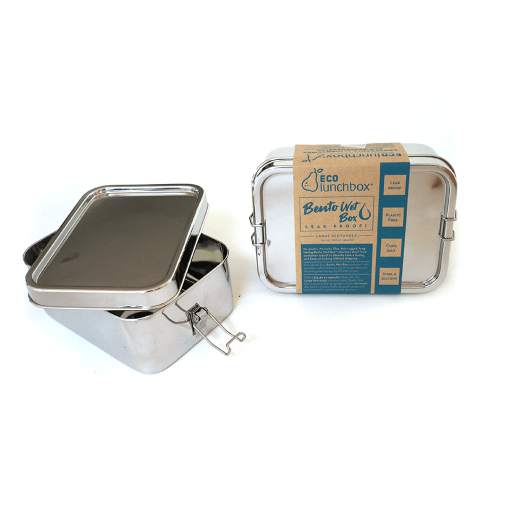 Practical Living Bento Wet Box Stainless Steel Food Container - Large Rectangle for daily home and personal routines with cookware food storage and kitchen tools