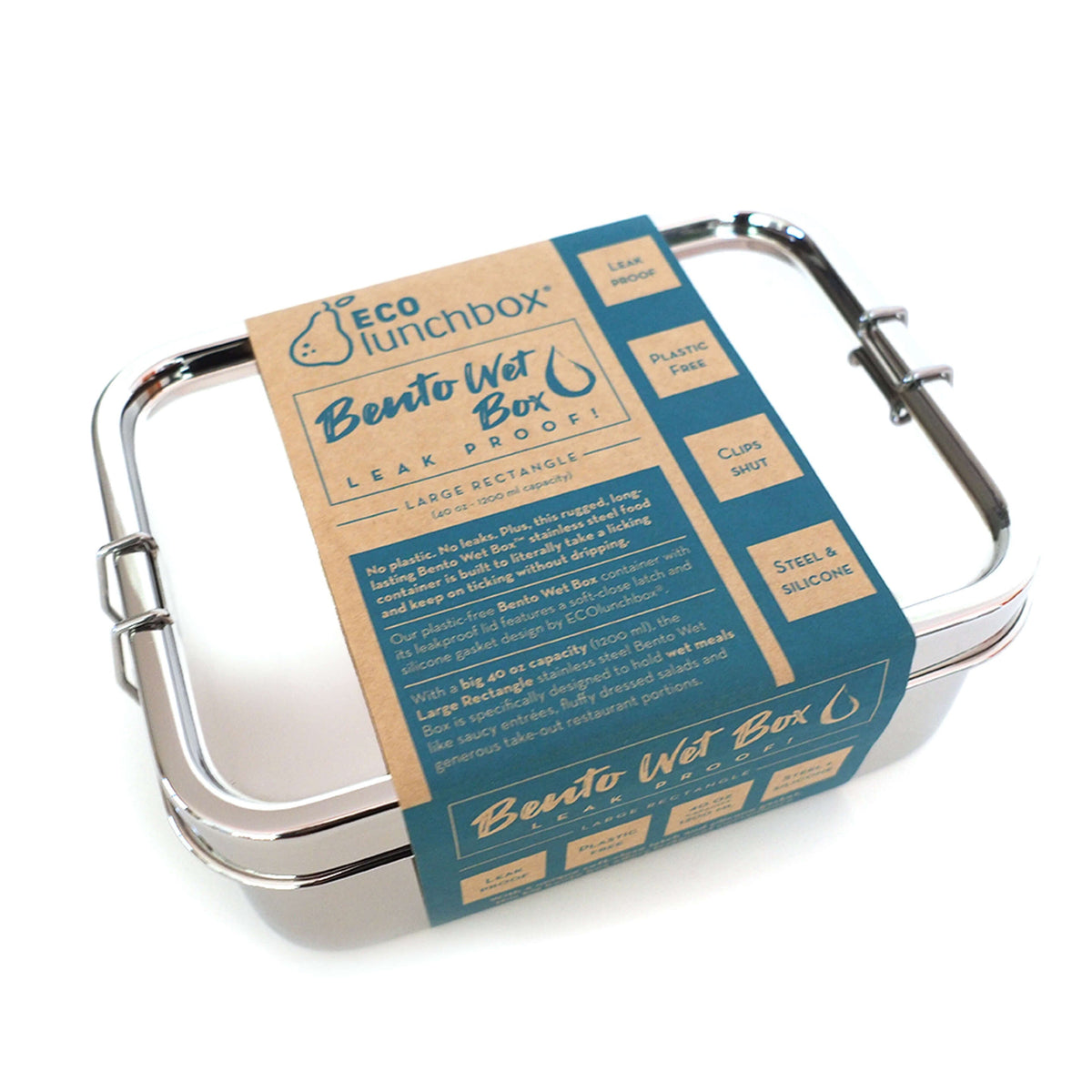 Bento Wet Box™ Stainless Steel Food Container - Large Rectangle