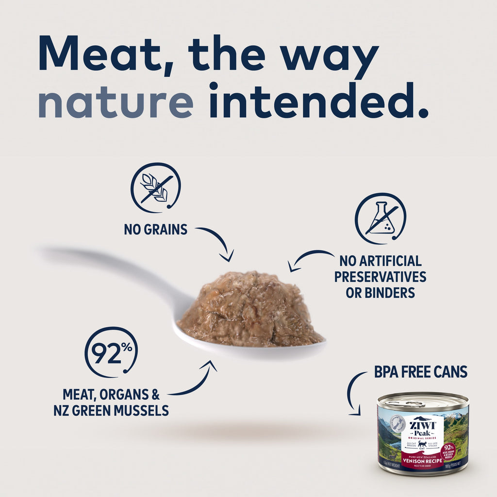 Daily Care Canned Wet Cat Food - Venison All Natural, High Protein, Grain included, Limited Ingredient for daily home and personal routines with pet care treats and accessories