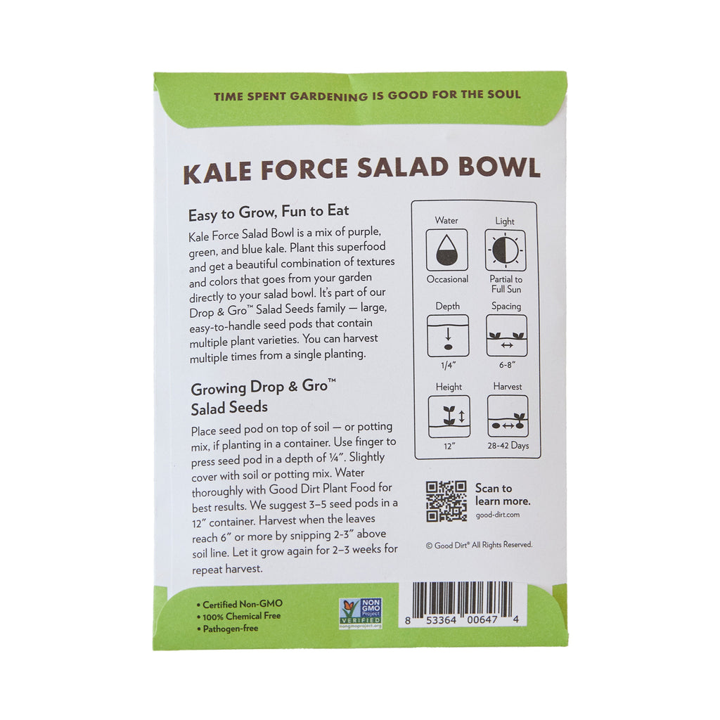 Routine Ready Drop and Gro Kale Seed Pods - Salad Greens Grow Kit for daily home and personal routines with garden plant and outdoor supplies