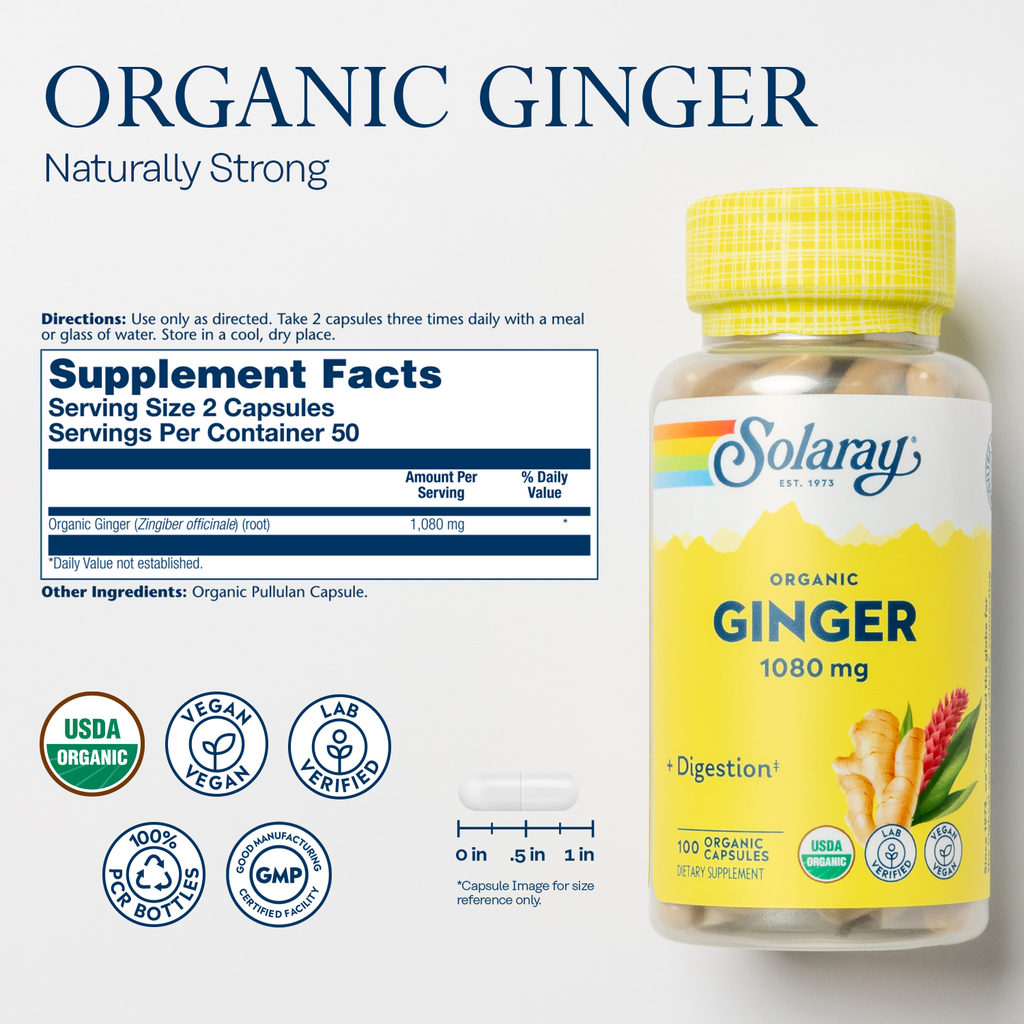 Practical Living Ginger Organic, 1080 mg for daily home and personal routines with general everyday essentials