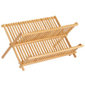 Bamboo Folding Collapsible Dish Drying Rack