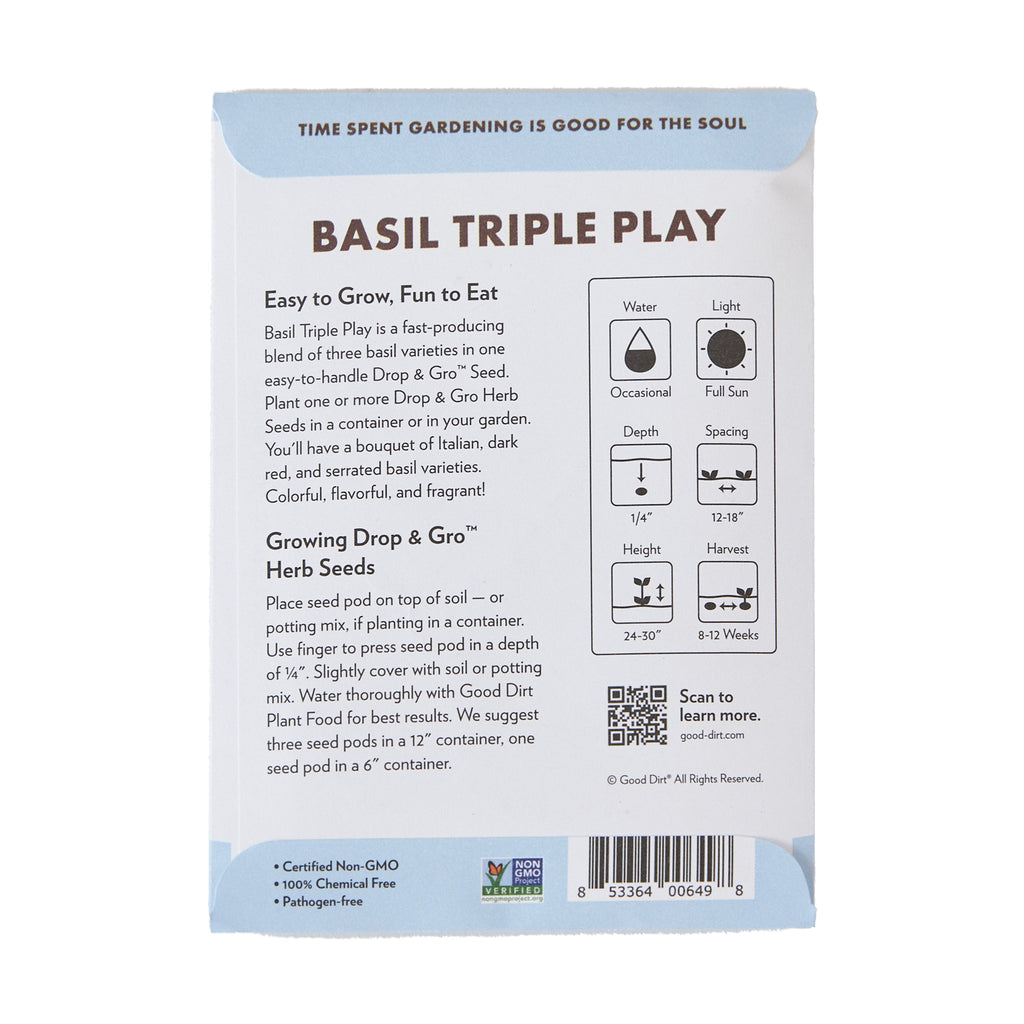 Home Essentials Drop and Gro Basil Seed Pods Triple Variety Herb Garden Grow Kit for daily home and personal routines with garden plant and outdoor supplies