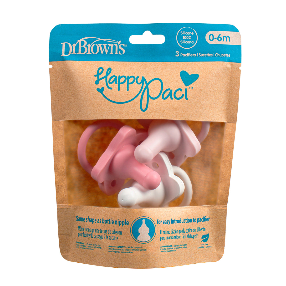 Daily Care HappyPaci, fully Silicone Pacifier, 0-6 Months for daily home and personal routines with general everyday essentials