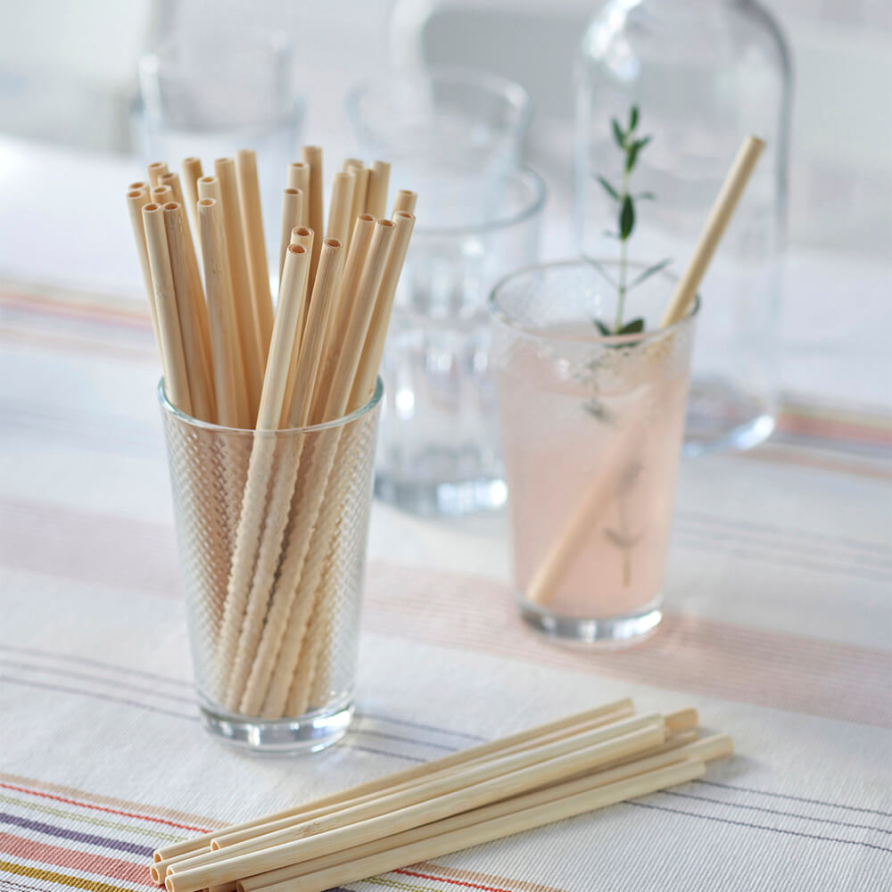Home Essentials Disposable Bamboo Straws for daily home and personal routines with cookware food storage and kitchen tools