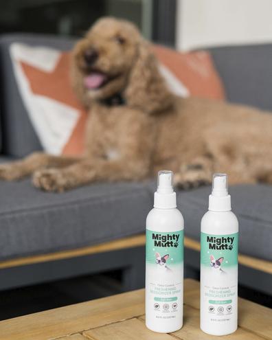 Daily Care Freshening Deodorizer Spray for daily home and personal routines with pet care treats and accessories