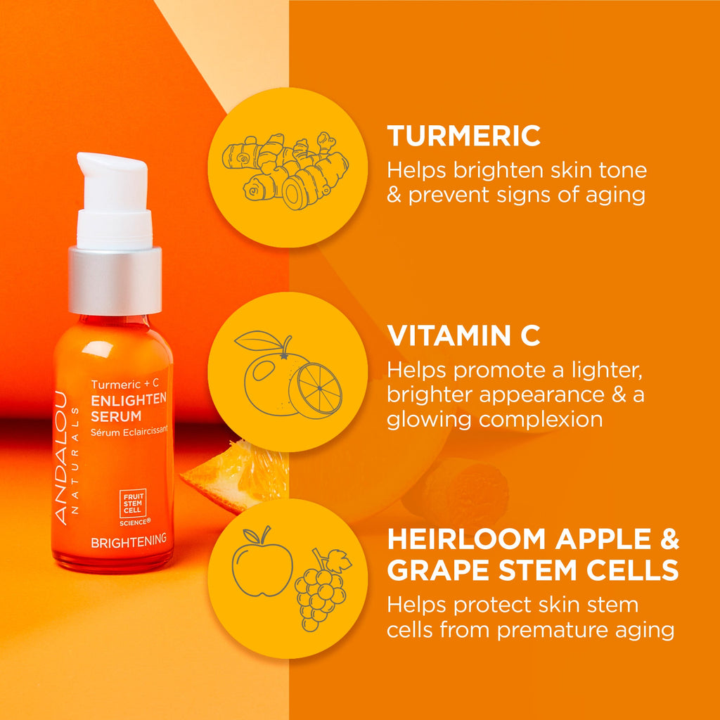 Daily Care Brightening Turmeric + C Enlighten Serum for daily home and personal routines with facial skin and sun care