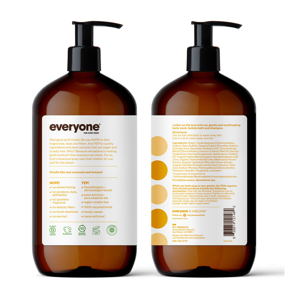 Daily Care 3in1 Soap, Shampoo, and Bubble Bath for daily home and personal routines with hair care