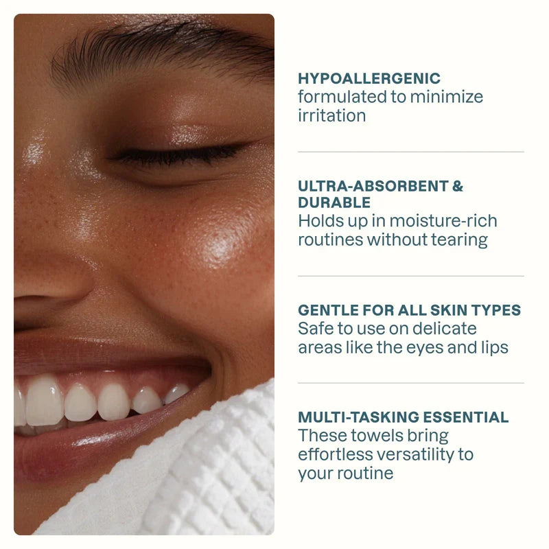 Routine Ready Clean Face Towel XL - Ultra Absorbent and Durable for daily home and personal routines with facial skin and sun care