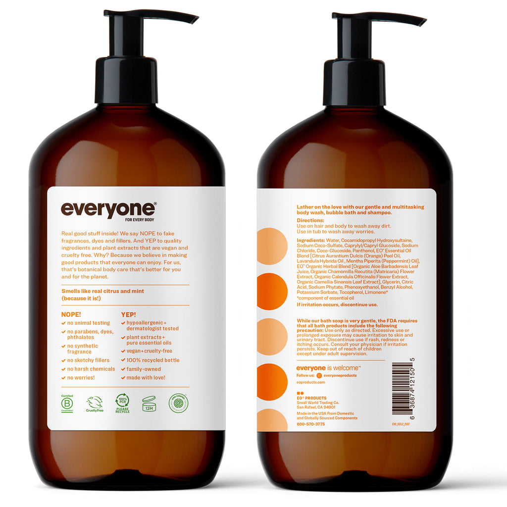 Daily Care 3in1 Soap, Shampoo, and Bubble Bath for daily home and personal routines with hair care