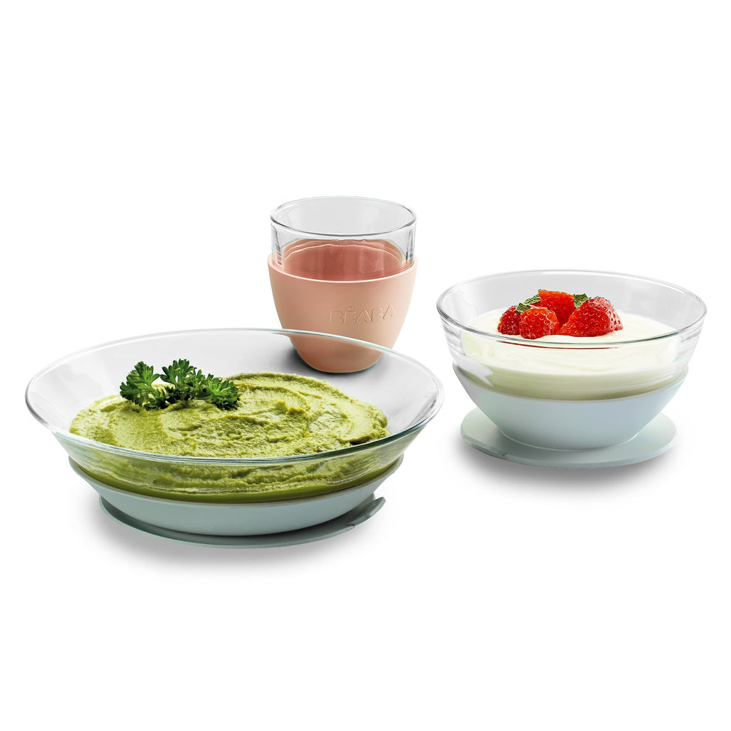 Everyday Home 3-Piece Glass Suction Baby and Toddler Feeding Set for daily home and personal routines with baby care and kids products