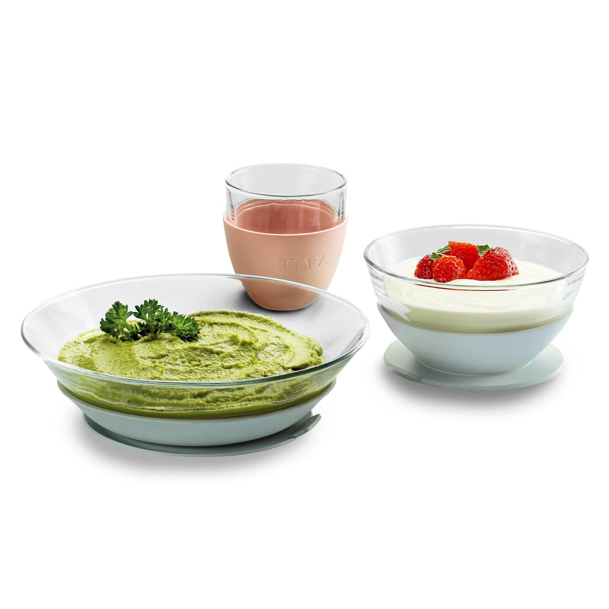 Everyday Home 3-Piece Glass Suction Baby and Toddler Feeding Set for daily home and personal routines with baby care and kids products