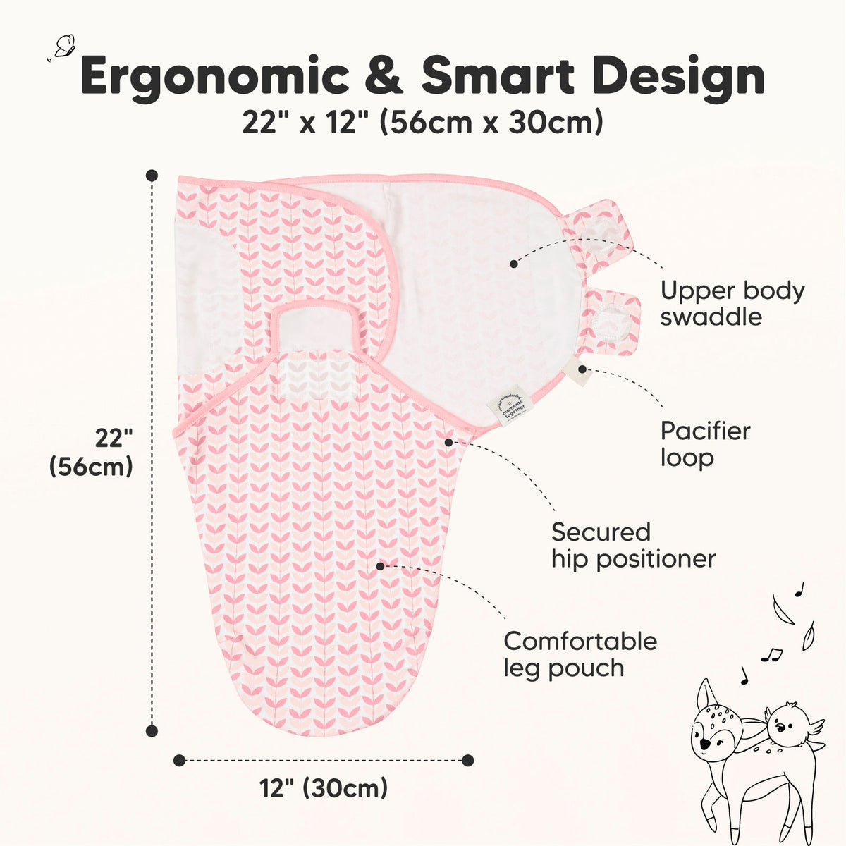 Practical Living GOTS Certified, fully Organic Cotton Soothe Swaddle Wraps, Set of 3 for daily home and personal routines with general everyday essentials