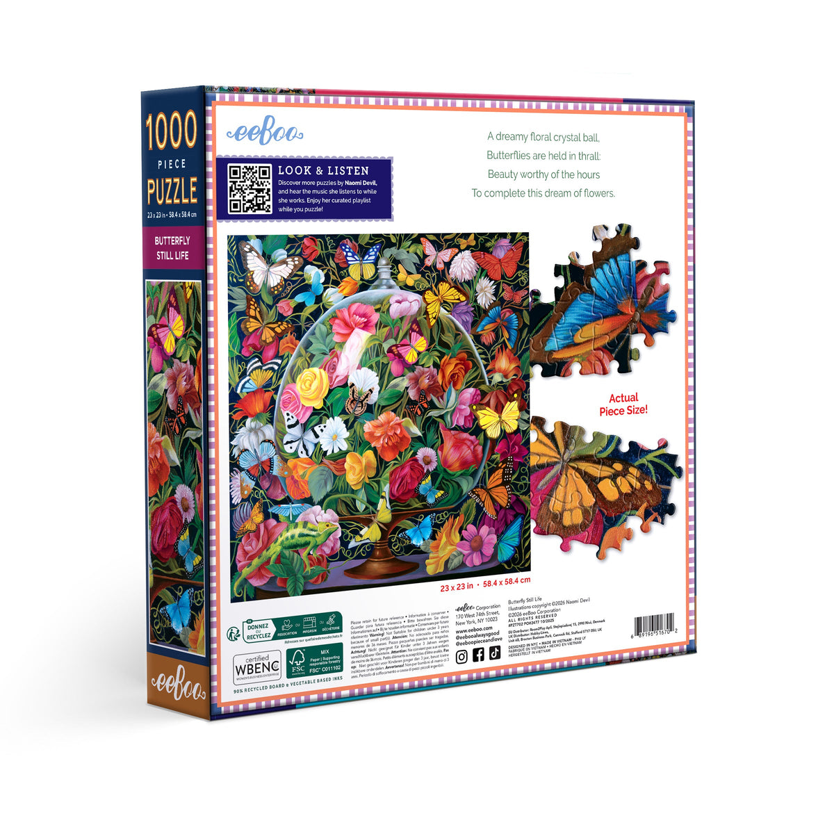 Daily Care Butterfly Still Life 1000 Piece Puzzle for daily home and personal routines with general everyday essentials