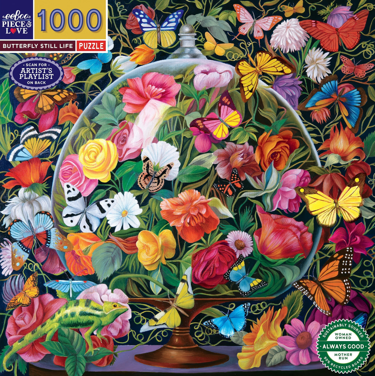 Daily Care Butterfly Still Life 1000 Piece Puzzle for daily home and personal routines with general everyday essentials