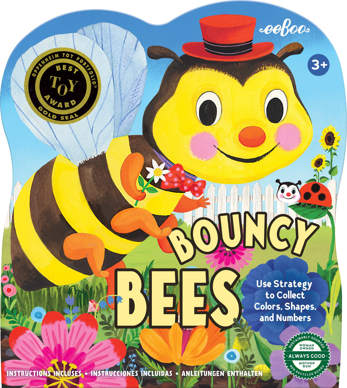 Everyday Home Bouncy Bees Shaped Game, Ages 3+ for daily home and personal routines with general everyday essentials