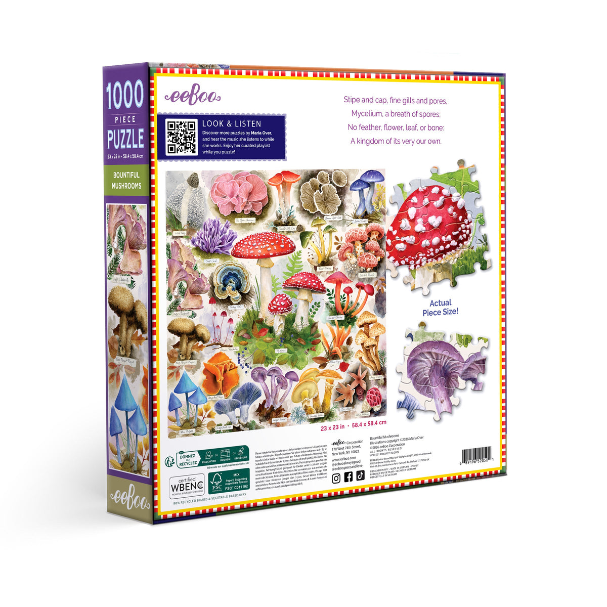Daily Care Bountiful Mushrooms 1000 Piece Puzzle for daily home and personal routines with general everyday essentials