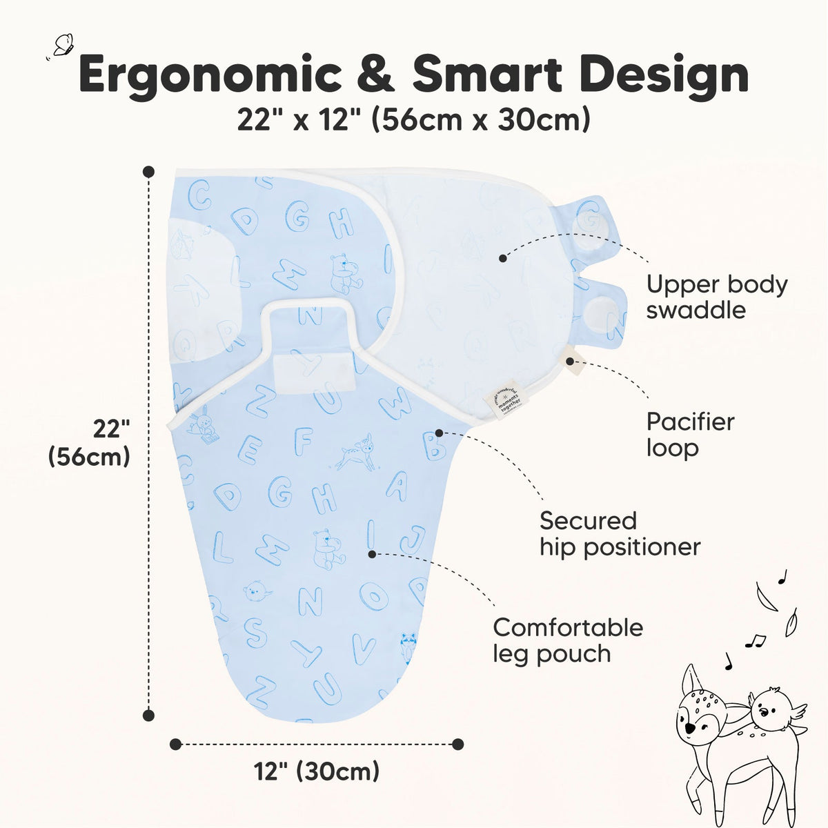Practical Living GOTS Certified, fully Organic Cotton Soothe Swaddle Wraps, Set of 3 for daily home and personal routines with general everyday essentials