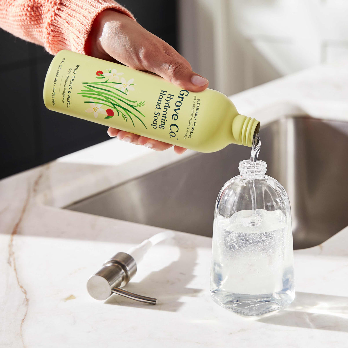 Practical Living Hydrating Hand Soap, Refill - Softens Hands with Every Wash for daily home and personal routines with bath body and hygiene