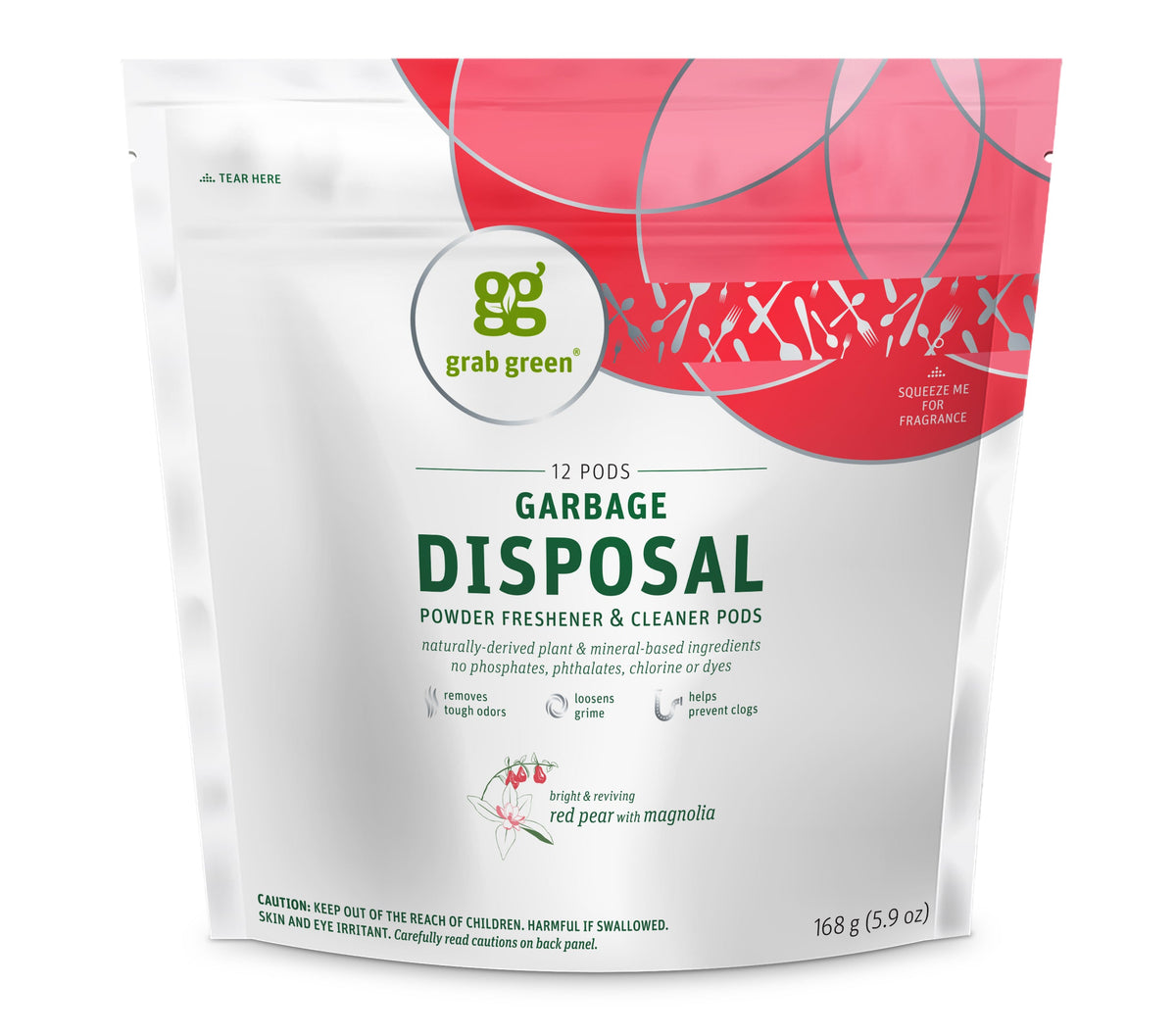 Garbage Disposal Freshener & Cleaner Pods - Red Pear with Magnolia