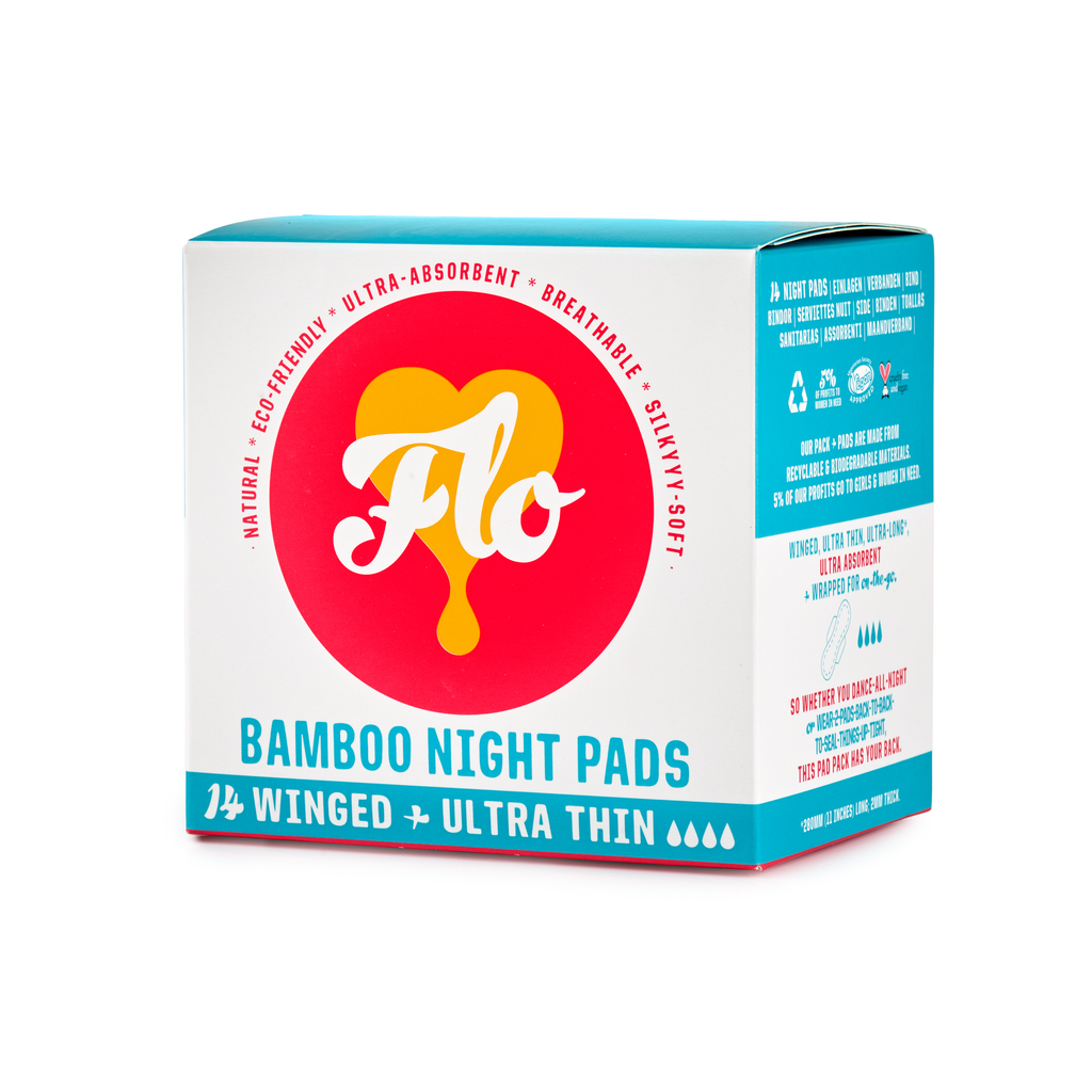 Everyday Home Flo Organic Bamboo Night Period Pads Winged for daily home and personal routines with bath body and hygiene