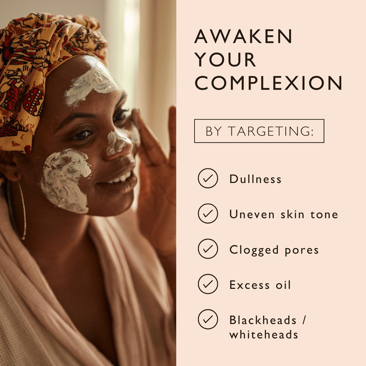 Home Essentials Face Mask with Kaolin Clay for daily home and personal routines with facial skin and sun care