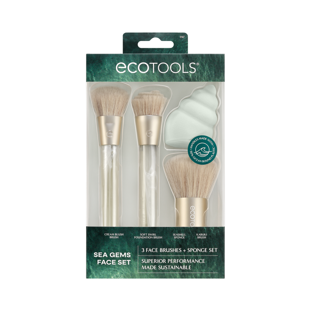 Routine Ready Eco Sea Gems Face Set for daily home and personal routines with facial skin and sun care