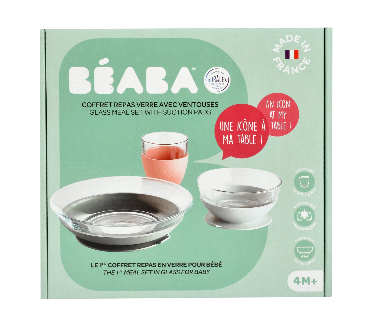 Everyday Home 3-Piece Glass Suction Baby and Toddler Feeding Set for daily home and personal routines with baby care and kids products