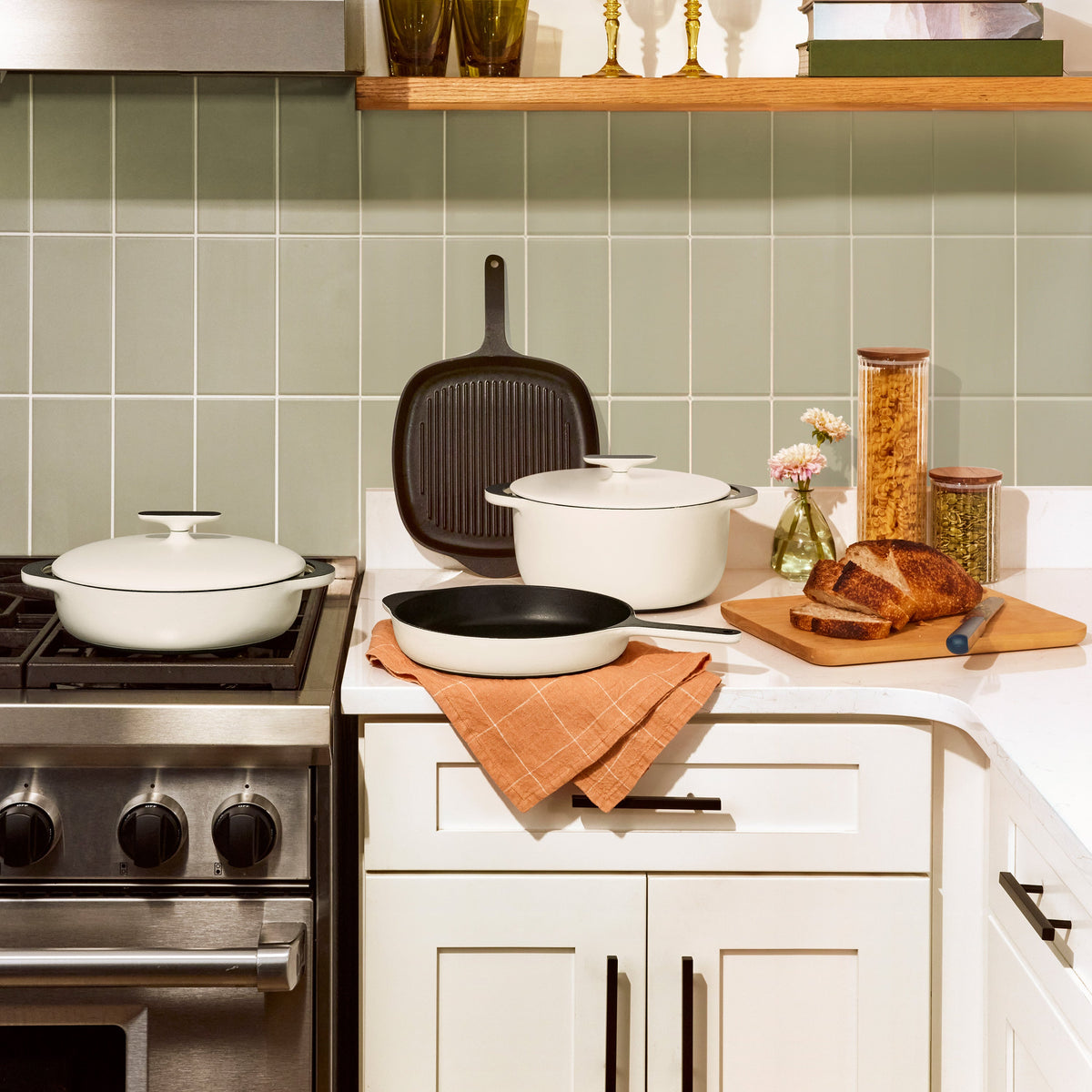Home Essentials Cast Iron Braiser with Lid, 3.5 qt for daily home and personal routines with cookware food storage and kitchen tools