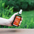 Practical Living Arnica Muscle Massage Oil for daily home and personal routines with pantry foods and beverages