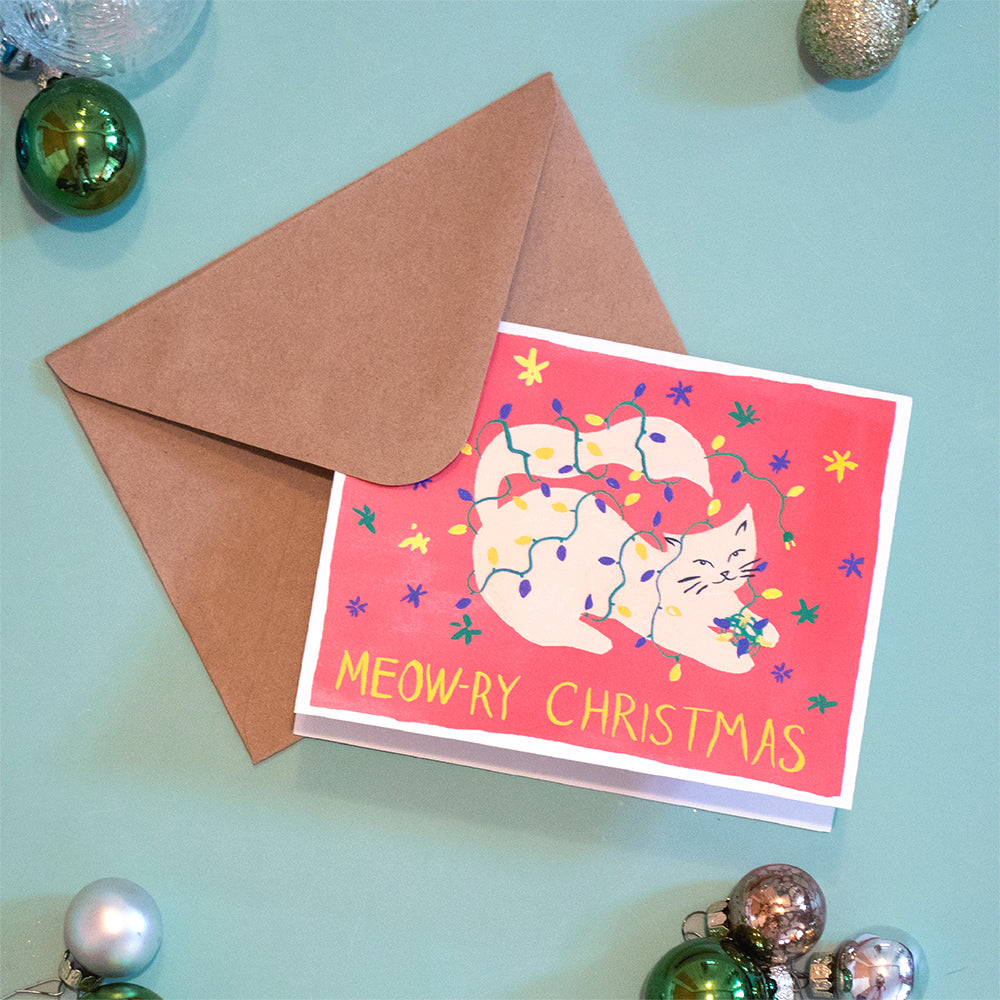 Everyday Home Holiday Cards - Cat for daily home and personal routines with pet care treats and accessories