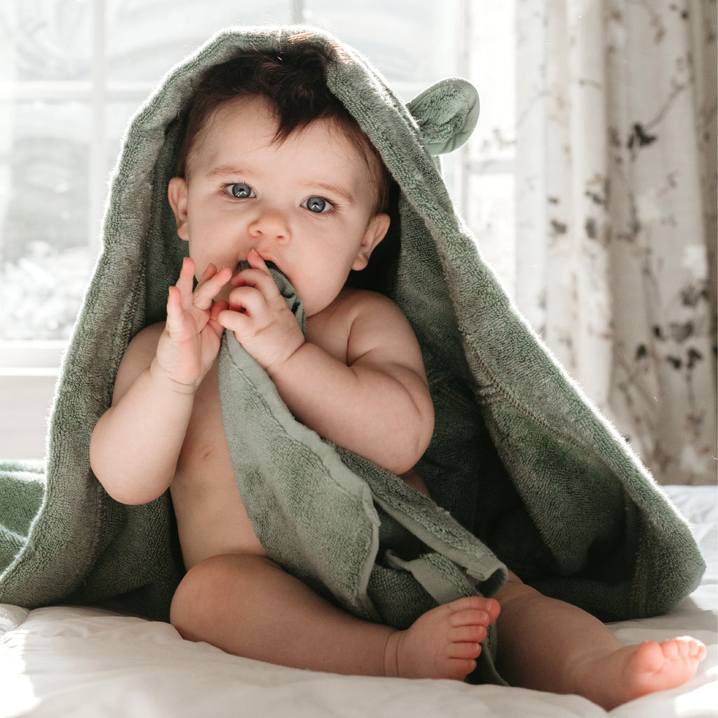 Daily Care GOTS Certified, fully Organic Cotton Hooded Baby Towel, Ultra Soft and Absorbent for daily home and personal routines with bath body and hygiene