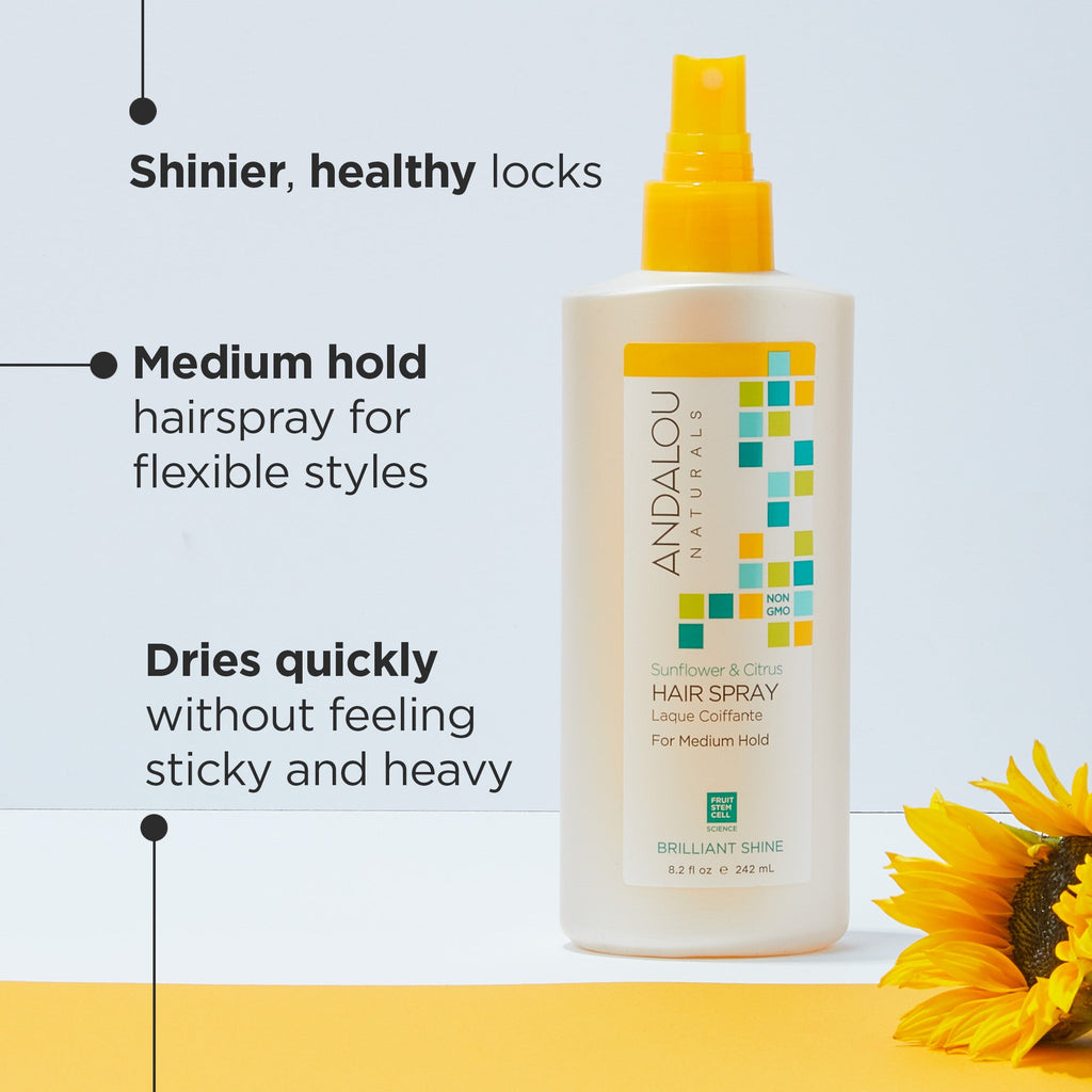 Practical Living Brilliant Shine Sunflower and Citrus Hair Spray for daily home and personal routines with hair care