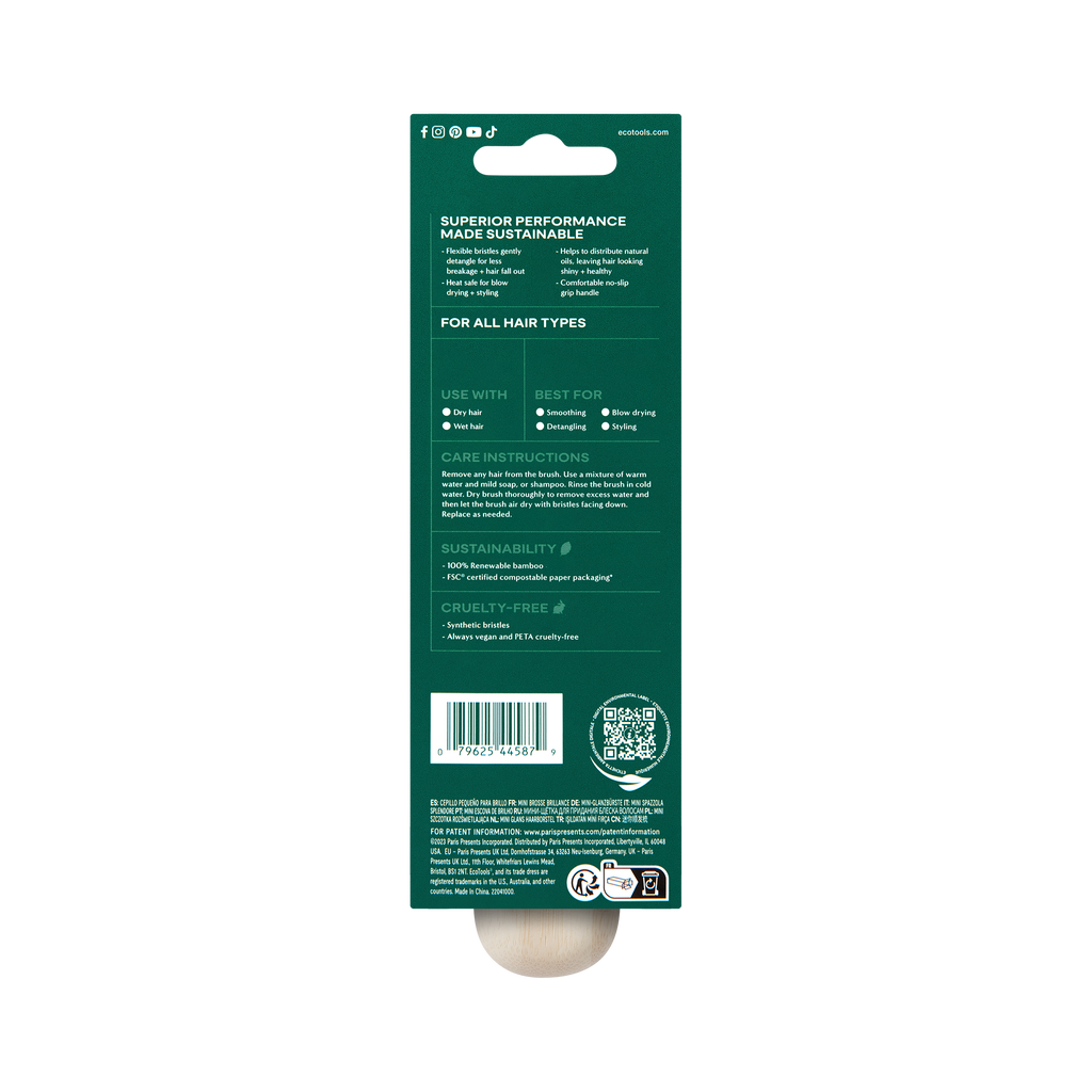 Home Essentials Eco Mini Shine Brush for daily home and personal routines with hair care