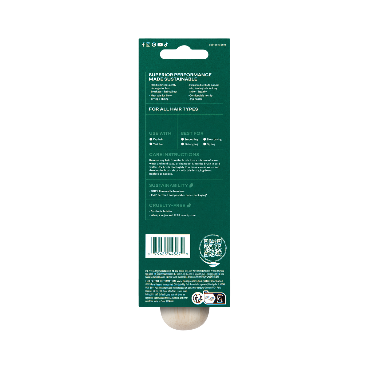 Home Essentials Eco Mini Shine Brush for daily home and personal routines with hair care