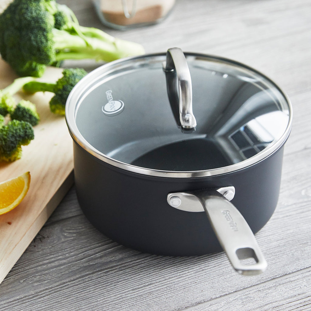 Routine Ready Chatham Nonstick, Ceramic Sauce Pan with Lid, 3 qt for daily home and personal routines with cookware food storage and kitchen tools