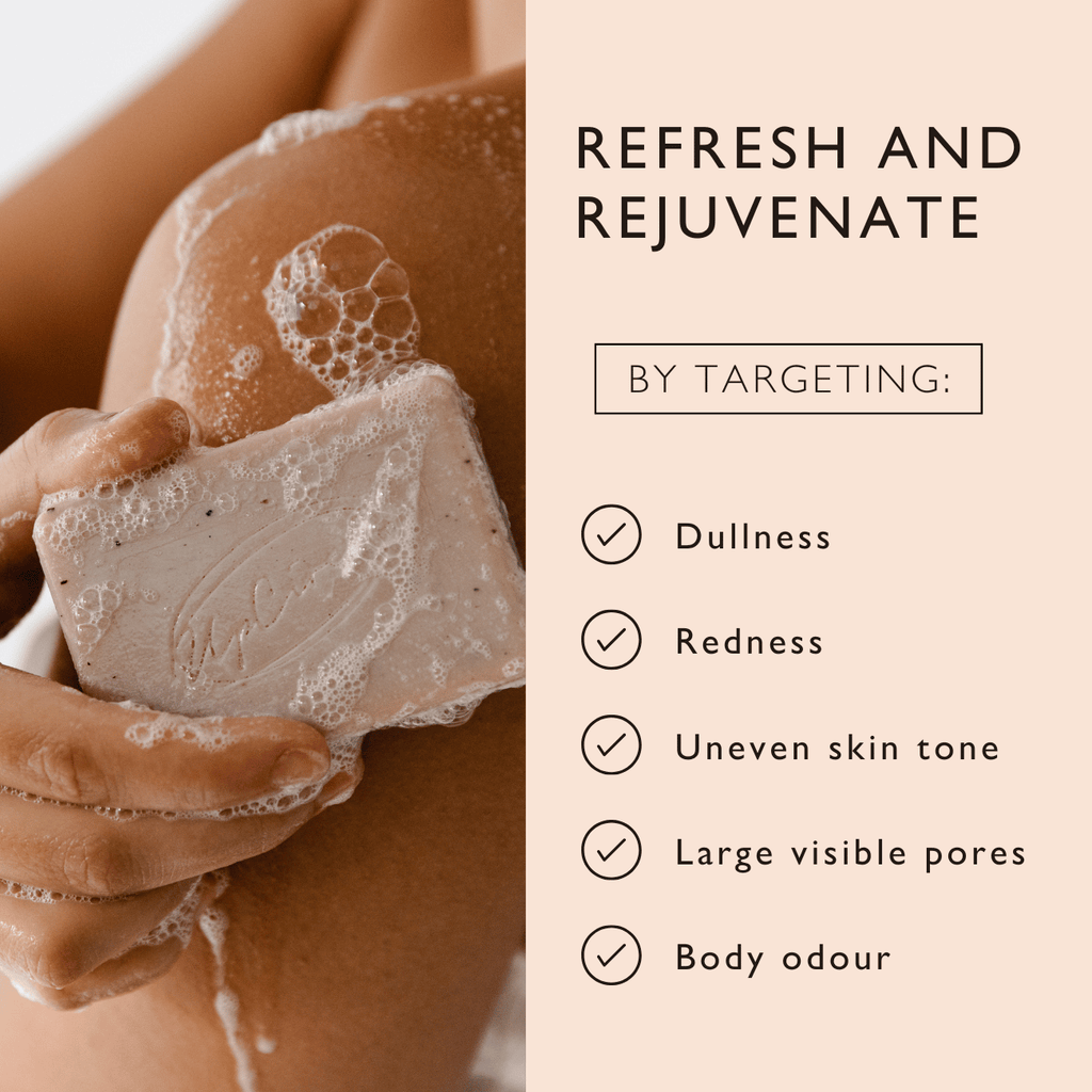 Daily Care Cleansing Soap Bar with Cinnamon + Ginger for daily home and personal routines with bath body and hygiene
