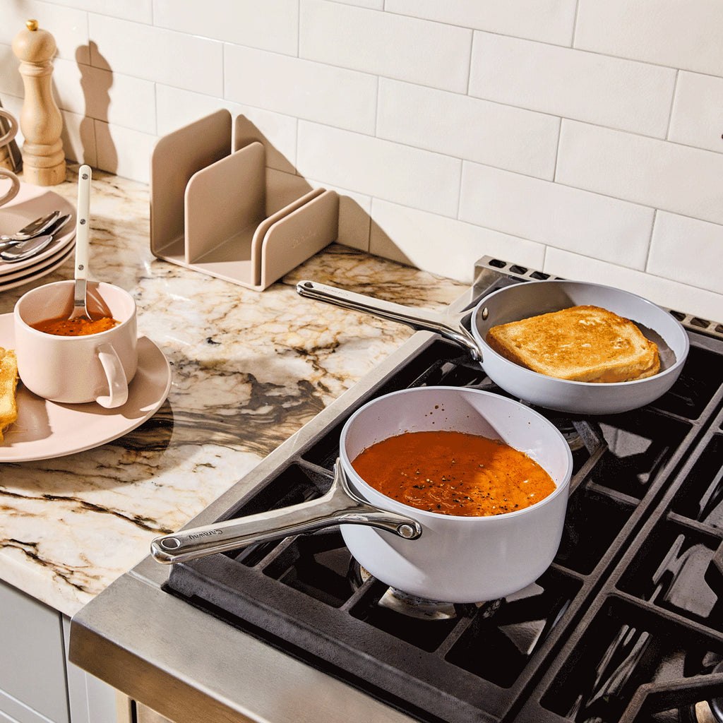 Daily Care Ceramic Mini Fry Pan and Mini Sauce Pan Duo for daily home and personal routines with cookware food storage and kitchen tools