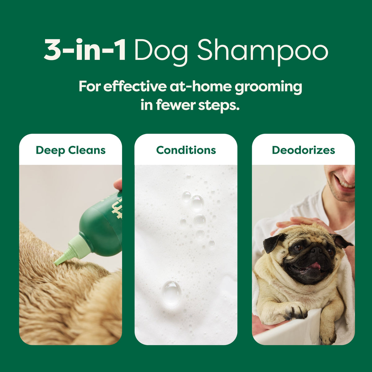 Routine Ready 3-in-1 Short Coat Dog Shampoo for daily home and personal routines with hair care